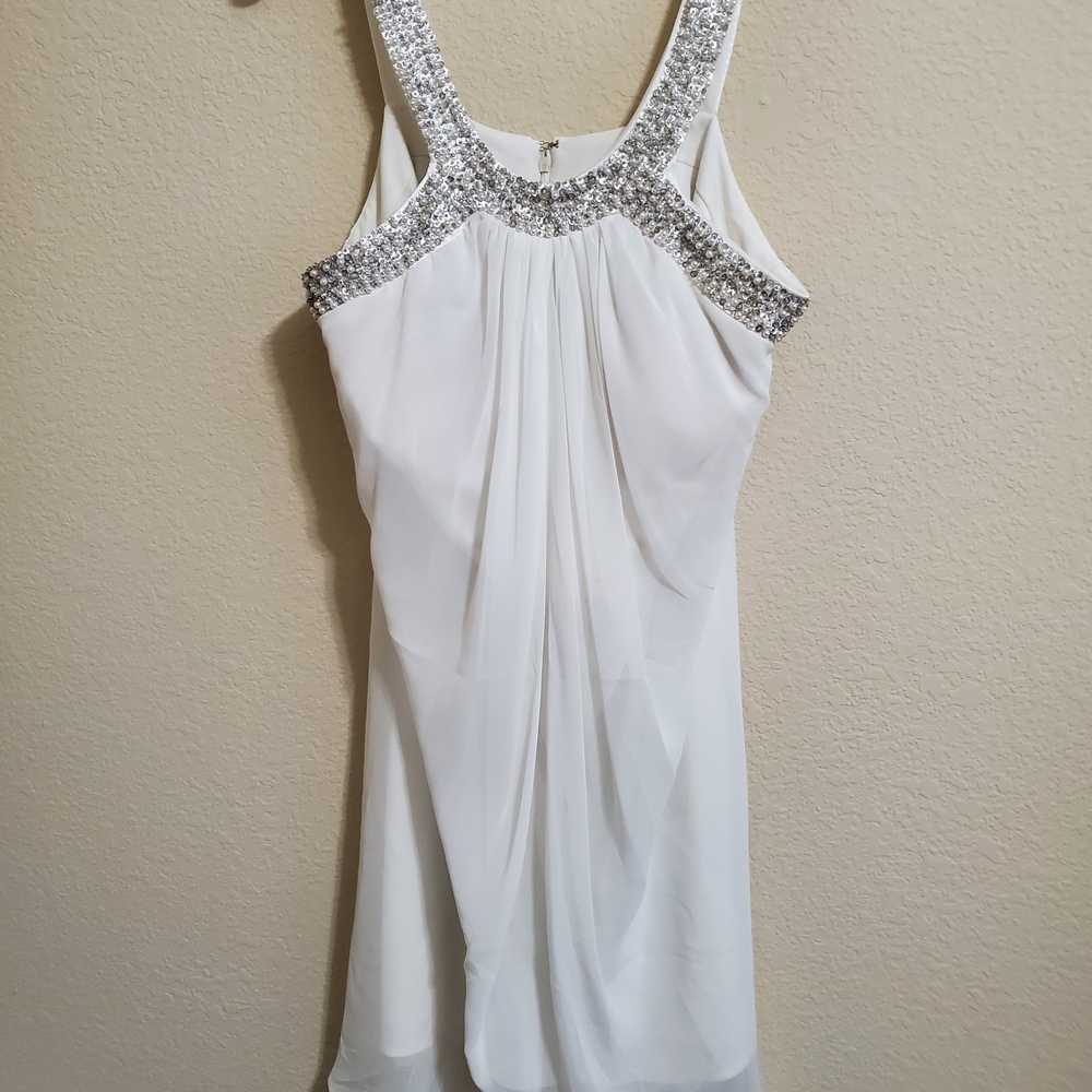 Scarlett White Dress with Silver Details